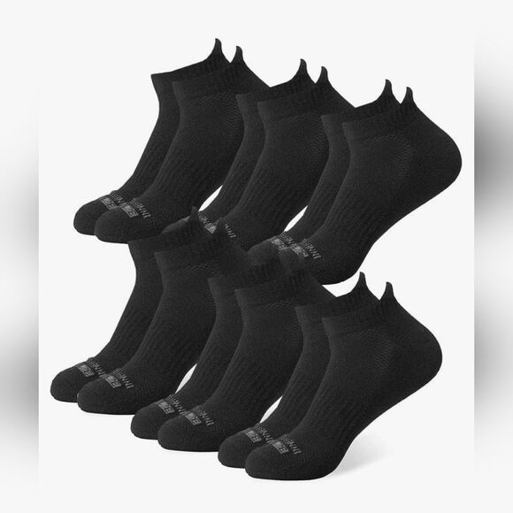 12-pair 32 DEGREEES Men's 6pk Inner Comfort Ankle Socks Cooling Mesh Black NIP - Picture 2 of 6